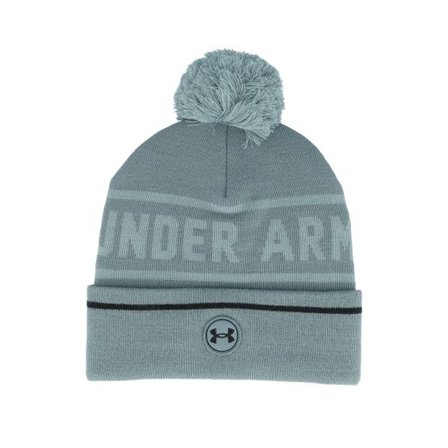 Under Armour - Blå pom Beanie - M's Drive Beanie Jasper Blue Pom @ Hatstore