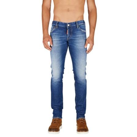 Dsquared2, Straight Jeans Blauw, Heren, Maat:L,elastisch