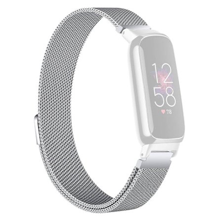 För Fitbit Inspire 3 Rostfritt Stål Smart Klockarmband Magnetiskt Milanesiskt Metallnätarmband - Silver [DB]