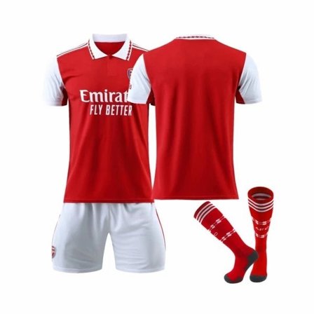 (Arsenal hemtröja 2022-2023 lagfotbollströja 3-delad kit för barn, vuxna