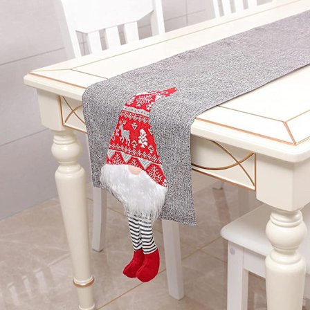 Julebordsløber, Nisse Gnome Dug Bordsløber Dekorativ Borddug 212x34cm
