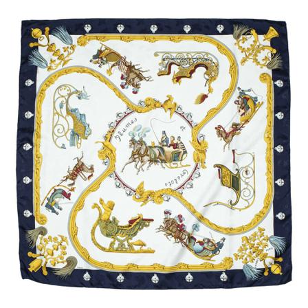 Hermès Vintage, Pre-owned Scarf Blauw, Dames, Maat:ONE Size