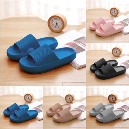 Mjuka tofflor för hemmet, dam/herr, tjockbottnade tofflor för inomhusbruk i badrum