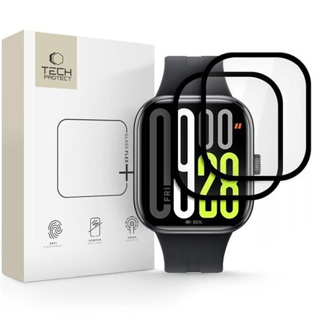 Tech-Protect Glass Flex+ Hybrid Glass 2-pakning for Xiaomi Redmi Watch 5 - Svart
