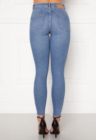 Pieces Midfive Flex Skinny Jeans Light Blue Denim Klær