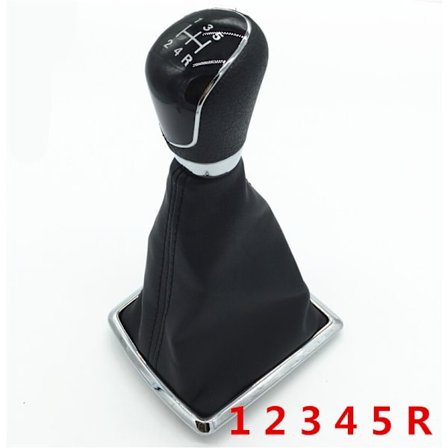 Växelspaksknopp Damask cover 5/6 hastighet för Ford Fiesta MK7 Focus MK2 FL NK3 C-max FL B-max S-max Galaxy MK3 Kuga Transit-5 Speed Svart