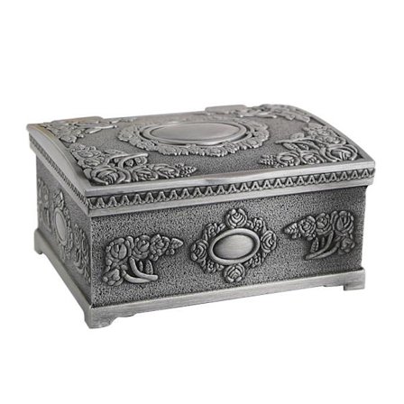 Lille rektangulær vintage metal smykkeskrin smykker gaveæsker bryst ringæsker egnet til piger dame dame