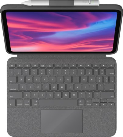 Logitech Combo Touch - tastatur og folioveske - med styrepute - QWERTZ - Sveitsisk - Oxford-grå