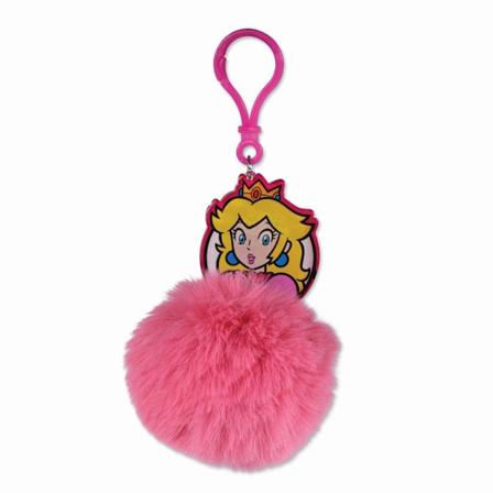 Super Mario Pom Pom Princess Peach Nyckelring En Storlek Rosa Pink One Size