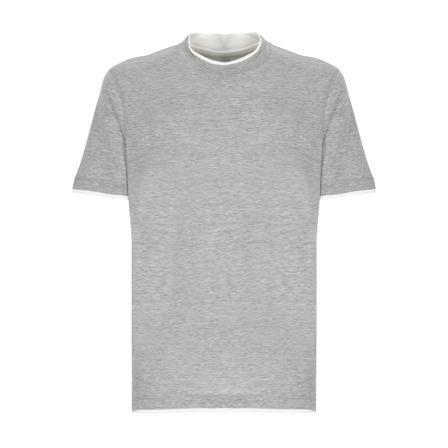 Brunello Cucinelli, T-Shirts Szary, Mężczyzna, Rozmiar: M
