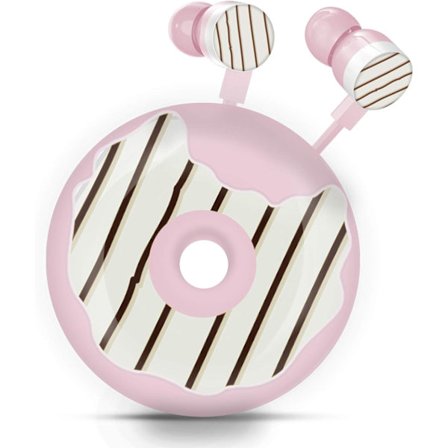 Donut-formade Hörlurar för Barn, Söta Hörlurar & In-Ear Hörlurar Trådbundna Present till Skolflickor och Pojkar med Mikrofon och Låg