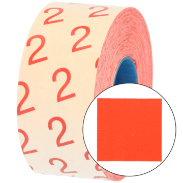 PRISETIKETT 29X28 MM RØD G2