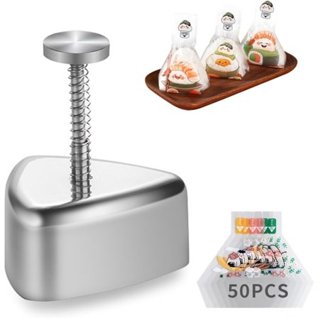 2-pak Onigiri Form Rustfrit Stål, Musubi Risbold Form Sæt, Non-stick Trekantede Sushi Former med