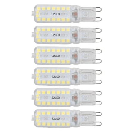 6-pak G9 LED-pærer 7W Dæmpbar 360° erstatning