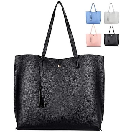 Håndtaske Dametaske Skuldertaske Pu Lædertaske Håndtasker Shopper Indkøbstaske Skuldertaske Til hverdag Kontor Skoletur Shopping Sort