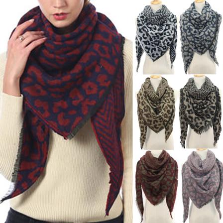Dam Leopard Print Varm Scarf Temperament Mångsidig Lång