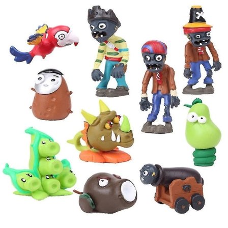 10 kpl Plants Vs Zombies -figuuria Herneammuja Auringonkukka Seinäpähkinä sarjakuvamalli