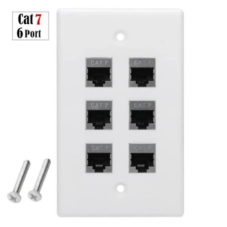 Enkel Ethernet-väggplatta, 1/3/2/4/6 Port Cat7 Hona till Hona Vägguttag Nätverk Keystone Vägguttag