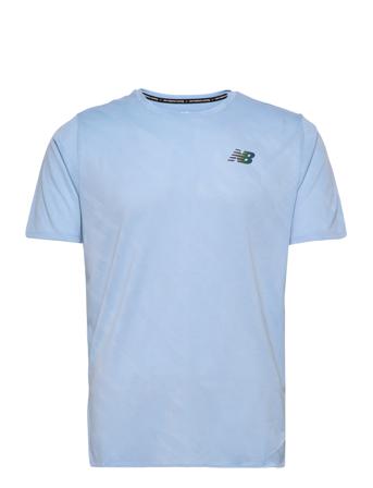 Q Speed Jacquard Short Sleeve T-shirts Short-sleeved Sininen New Balance