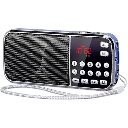 Bærbar Bluetooth-radio med LED-lommelykt og oppladbart batteri