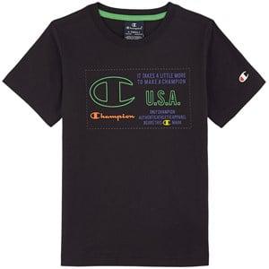 Kids - Champion Black Branded T-Shirt 3-4 Years - Tops - 3-4 years - Black - Junge