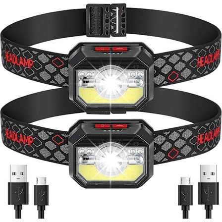 2 Pakker Hovedlamper, Forlygter, USB Genopladelige Super Lyse Vandtætte Hovedlamper, Velegnet Til Udendørs Camping, Cykling, Bjergbestigning, 