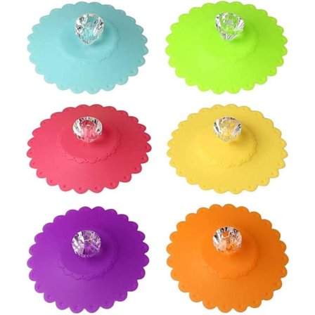 6 stk. Silikon Glass Cup Covers, Gjenbrukbare Anti-støv Cup Covers, F