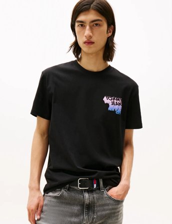 Tommy Jeans Tjm Reg Stack Backprint Tee Ext - Black - M