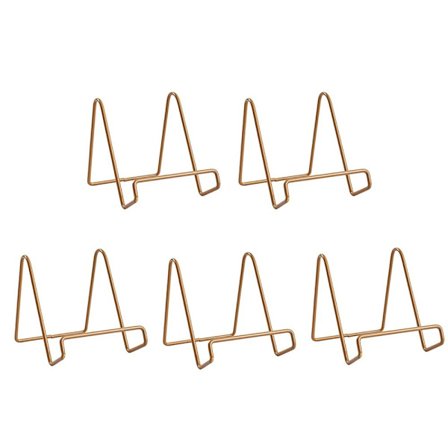 5 pakker Tallerkenstativ Billedrammestativ GULD SMALL