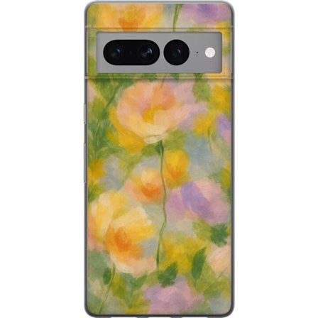 Kompatibel Mobilcover til Google Pixel 7 Pro Solvarme blomster i håndmalet romantisk stil