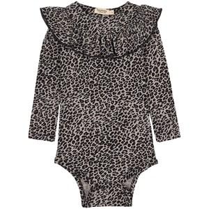 Kids - MarMar Copenhagen Leo Bibbi Printed Baby Body Grey 1-2 Years - All in ones - 1-2 years - Grey
