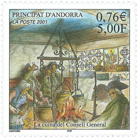 Fransk Andorra - La Cuina - Postfrisk frimærke