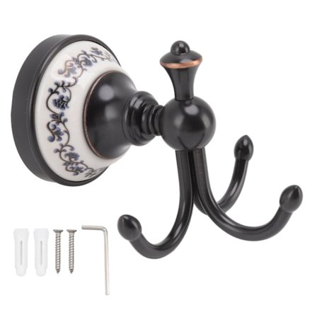 Vægmonteret knagerække med 3 kroge i retrolook, korrosionsbestandig ophængningskrog til håndklæde til badeværelse soveværelse