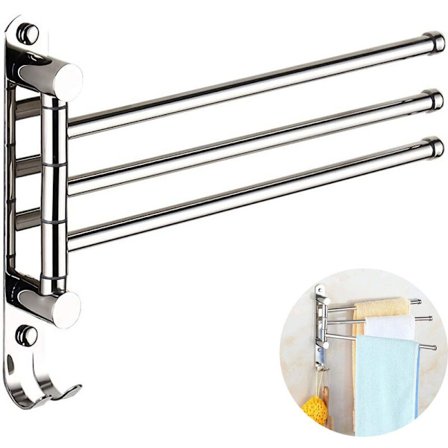 Vægmonteret drejelig håndklædestang i rustfrit stål