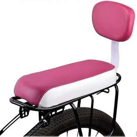 Cykelbaksätesdyna, Universell Mjuk Cykelbaksäte, Dynläder Cykelbemannad Dyna med Ryggstöd, Rosa