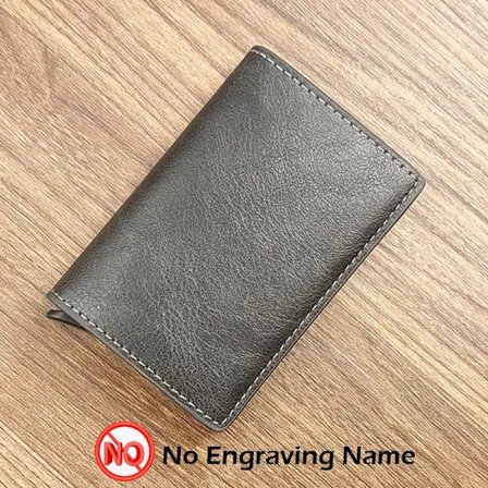 Gravering Tilpasset Navn ID Kredittkortholder Lommebøker Merke RFID-blokkering Magisk Lær Slank Mini Lommebok Liten Pengeveske Håndveske