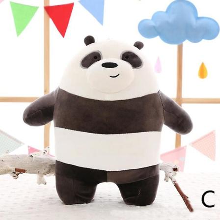 Vi er bjørner plysjleker plysjmyke leker 9 tommer (25 cm) Vi Bare Bear plysjdukke 1 Pcs Black White