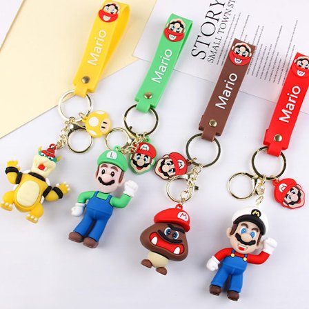 Ocean Sæt med 4 Tegneseriefigur Nøgleringe - Ideelt til at fylde overraskelsesposer