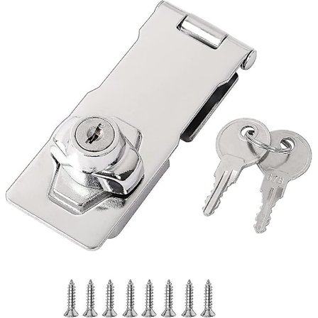 Dørgreb Hasp Med Nøgle, 1 stk. Knaplås Hængsel, Har Nøgle Hasp Sikkerhed