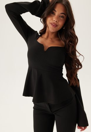 BUBBLEROOM Long Sleeve Peplum Top Vaatteet