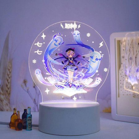 Genshin Impact Barbara 3D LED-akrylnattlamper 7 farver