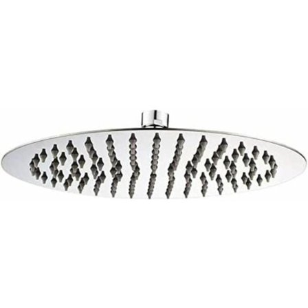 Rustfrit brusehoved - Vandsparende brusehoved, 20 cm rundt brusehoved, universelt regnbrusehoved 1/2 tommer gevind, 350° roterbart