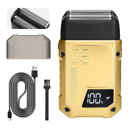 Bærbar elektrisk barbermaskine Ah09 til mænd med 2 flydende blade og USB-opladning