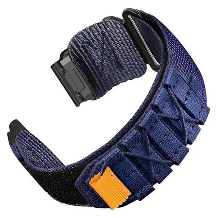 26 mm kellon ranneke Garmin Fenix 8 51mm 7X 6X 5X -kelloon, pikalukitus, nylon, tarranauhakiinnitys - Midnight Blu