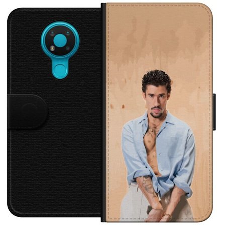 Kompatibelt Lommeboketui til Nokia 3.4 Bad Bunny Super Bowl-inspirert grafikk med NFL-trofé og San Francisco-bro i sportdesign