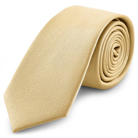 Corbata de grogrén champán de 8 cm para hombres - Corbatas lisas
