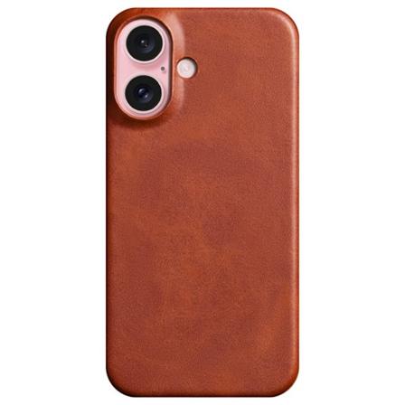 SKALO iPhone 16 PU-nahkainen Suojakuori - Ruskea Brown