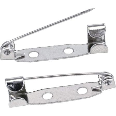 Silver Badge Pin Backs - Pack om 100, 25mm - Säker och enkel att använda spänne för broscher, namnskyltar, leksaksstift och smyckestillverkning
