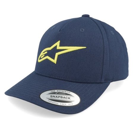 Alpinestars - Blå adjustable Keps - Ageless Hat Navy/Hi Vis Yellow Adjustable @ Hatstore