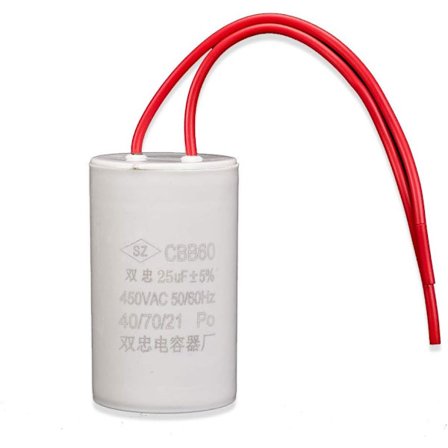 25UF CBB60 AC 450V Liten volym kondensator Dubbel tråd Tvättmaskin Motor